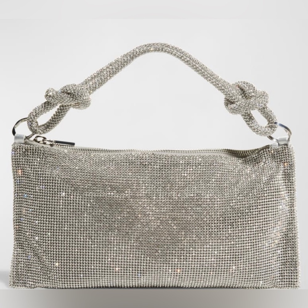 Cult Gaia Hera Nano knotted shoulder bag in clear crystals